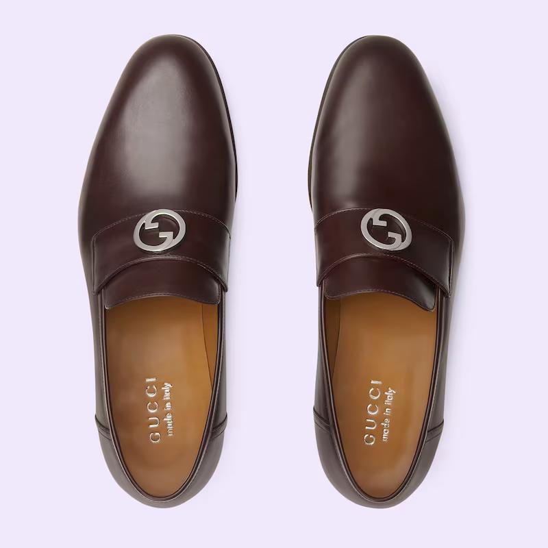 Giày Gucci Interlocking G Loafer Nam Nâu Đậm