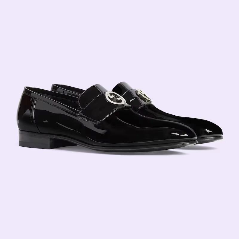 Giày Gucci Men's Interlocking G Loafer Nam Đen Trơn