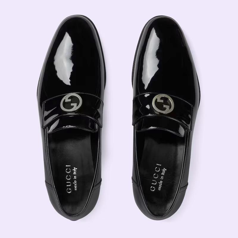 Giày Gucci Men's Interlocking G Loafer Nam Đen Trơn