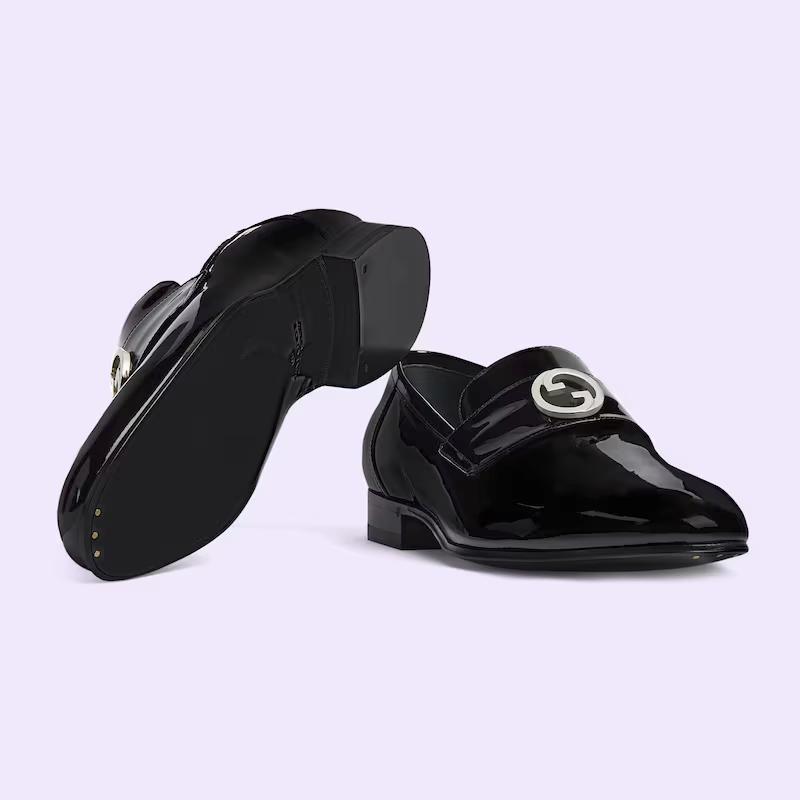 Giày Gucci Men's Interlocking G Loafer Nam Đen Trơn