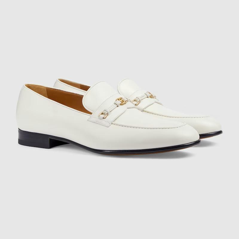 Giày Gucci Loafer With Interlocking G Nam Trắng