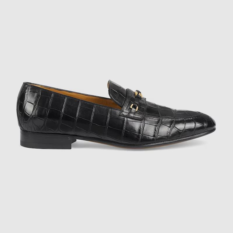 Giày Gucci Loafer With Interlocking G Nam Đen Kẻ