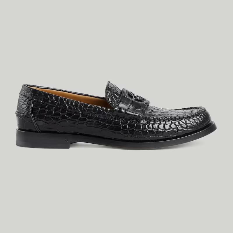 Giày Gucci Alligator Loafer Nam Đen