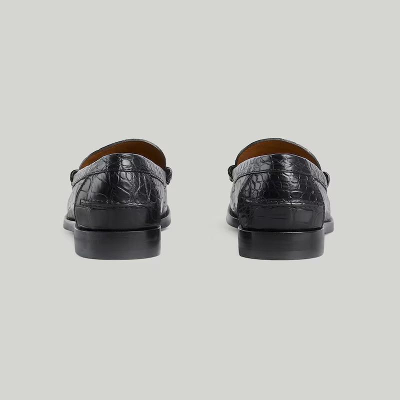 Giày Gucci Alligator Loafer Nam Đen