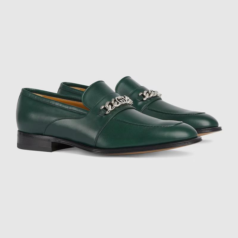 Giày Gucci Loafer With Interlocking G Nam Xanh Đậm