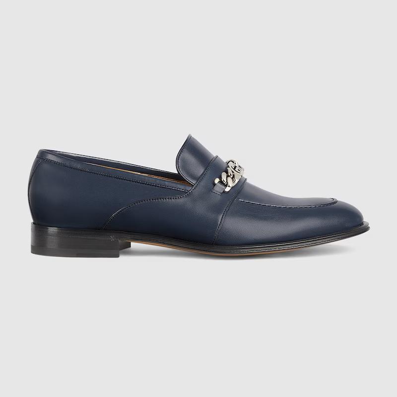 Giày Gucci Loafer With Interlocking G Nam Xanh Biển