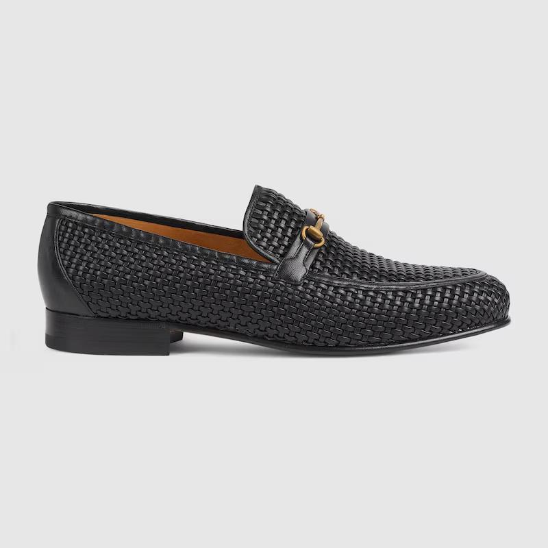 Giày Gucci Horsebit Loafer Nam Đen Lưới