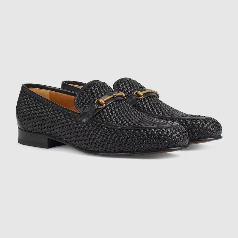 Giày Gucci Horsebit Loafer Nam Đen Lưới