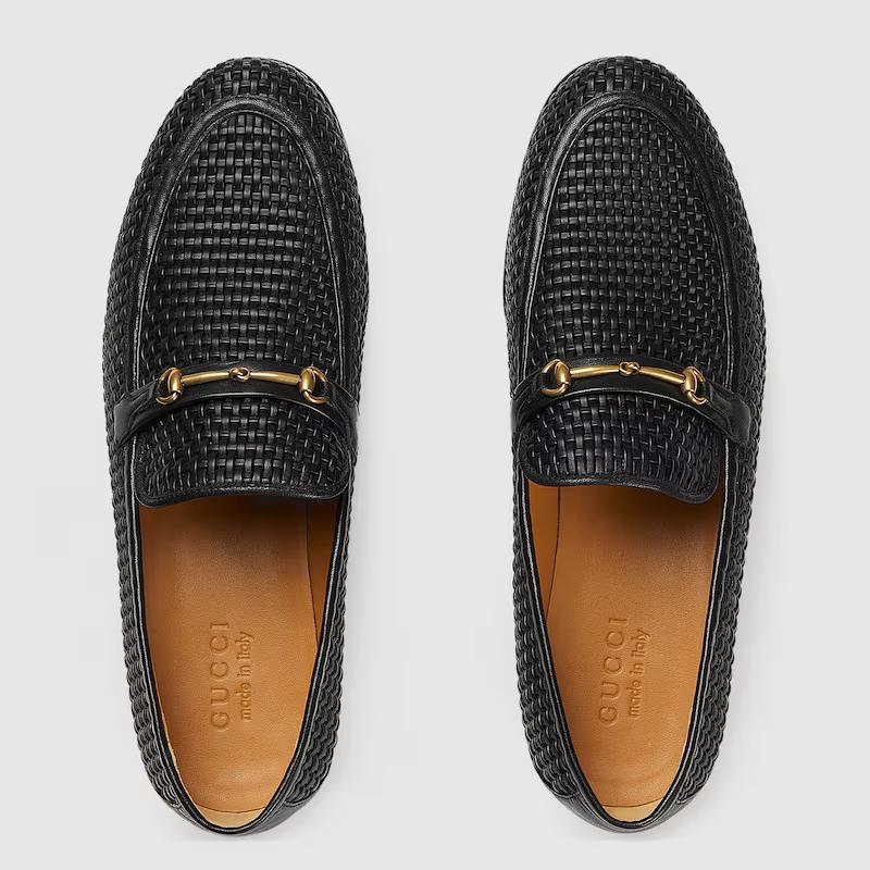 Giày Gucci Horsebit Loafer Nam Đen Lưới