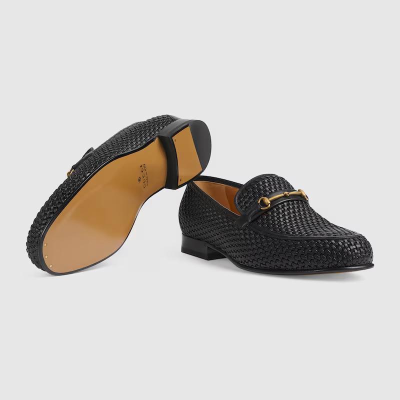 Giày Gucci Horsebit Loafer Nam Đen Lưới