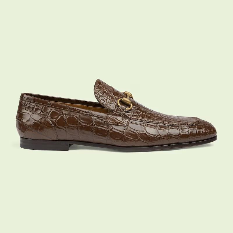 Giày Gucci Jordaan Loafer Nam Nâu Be