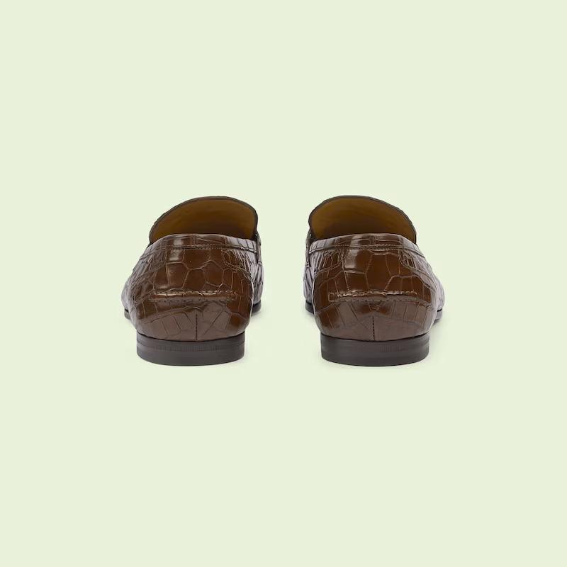 Giày Gucci Jordaan Loafer Nam Nâu Be