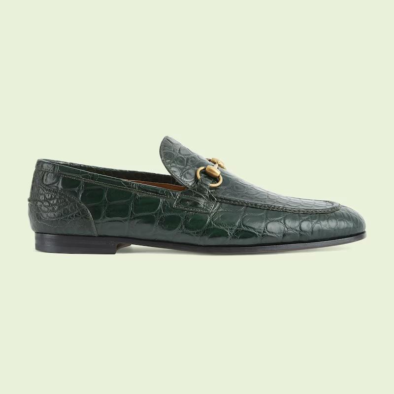 Giày Gucci Jordaan Loafer Nam Xanh Lá Đậm