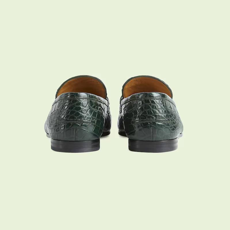 Giày Gucci Jordaan Loafer Nam Xanh Lá Đậm