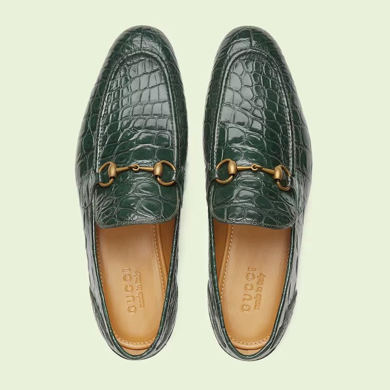 Giày Gucci Jordaan Loafer Nam Xanh Lá Đậm