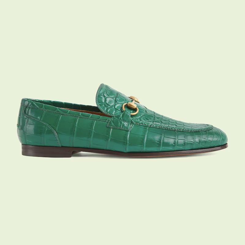 Giày Gucci Jordaan Loafer Nam Xanh Lá