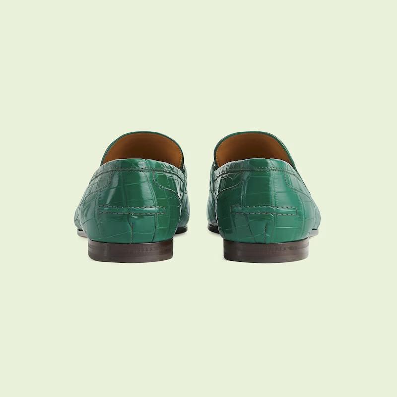 Giày Gucci Jordaan Loafer Nam Xanh Lá