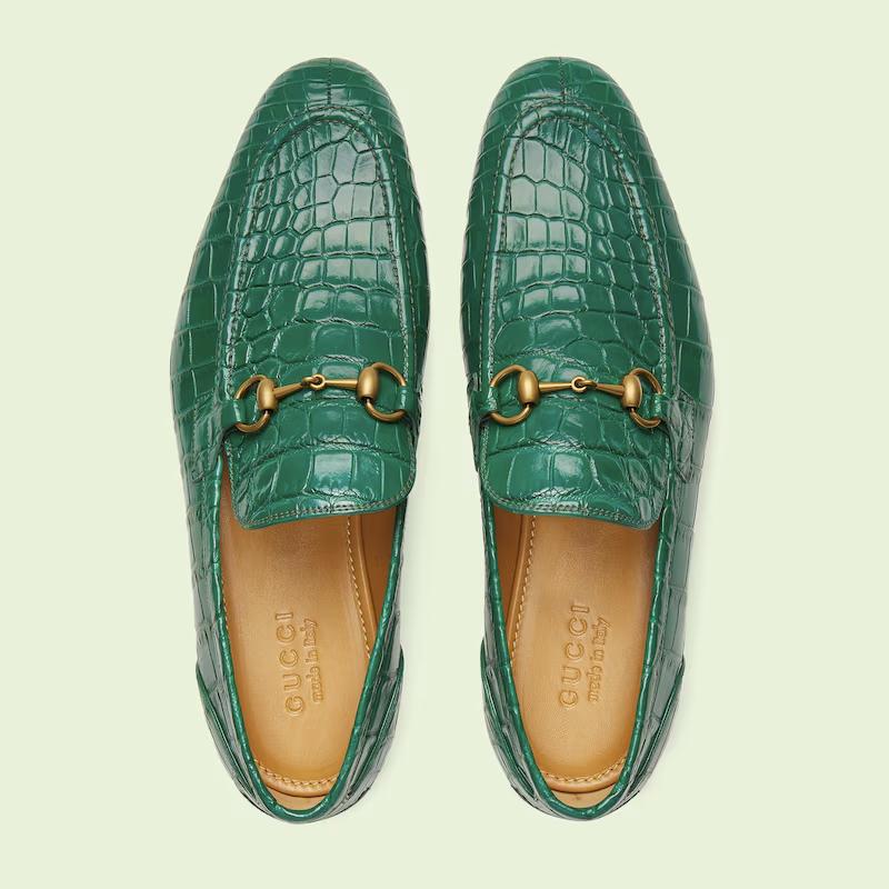 Giày Gucci Jordaan Loafer Nam Xanh Lá