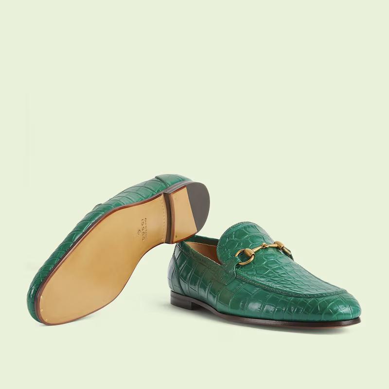 Giày Gucci Jordaan Loafer Nam Xanh Lá