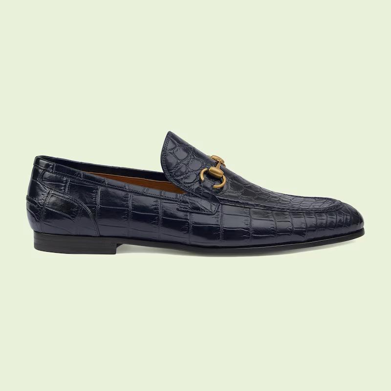 Giày Gucci Jordaan Loafer Nam Xanh Than