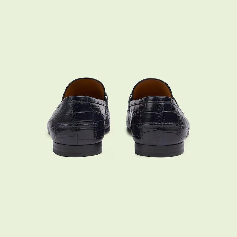 Giày Gucci Jordaan Loafer Nam Xanh Than