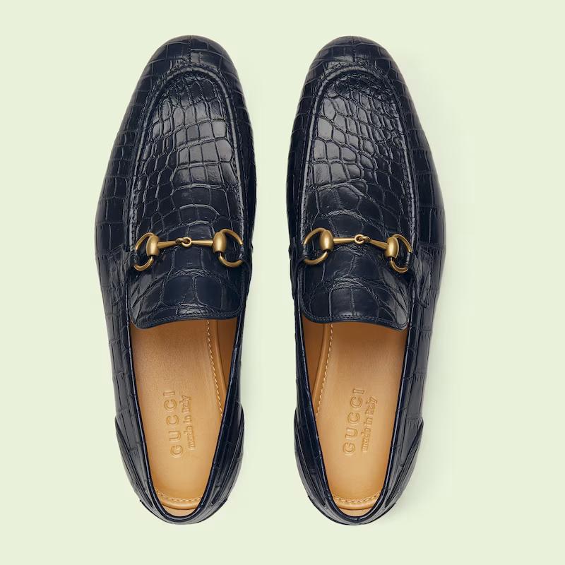 Giày Gucci Jordaan Loafer Nam Xanh Than