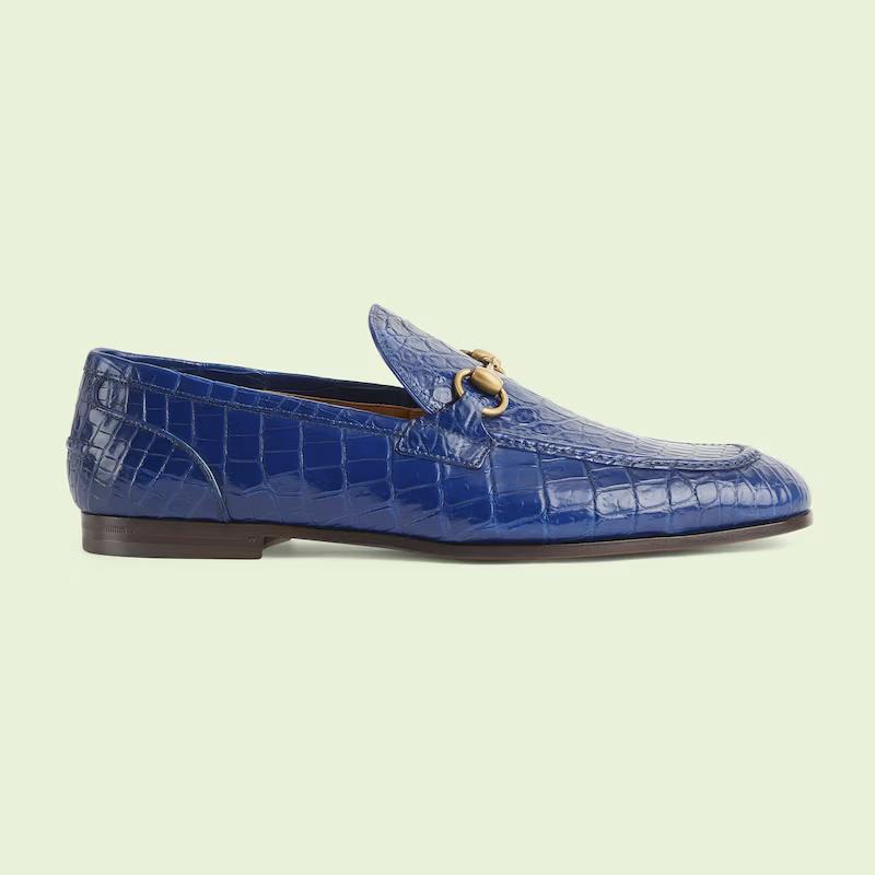 Giày Gucci Jordaan Loafer Nam Xanh Biển