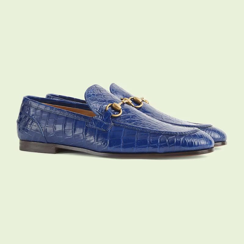 Giày Gucci Jordaan Loafer Nam Xanh Biển