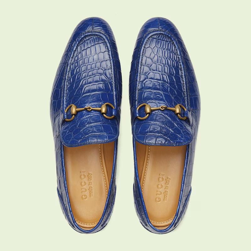 Giày Gucci Jordaan Loafer Nam Xanh Biển