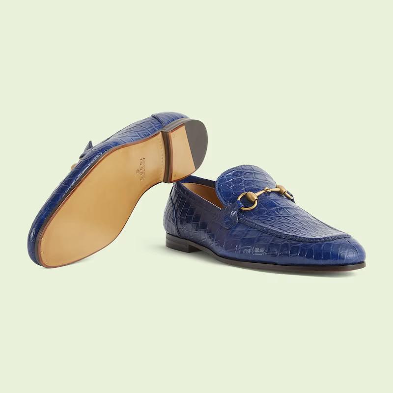 Giày Gucci Jordaan Loafer Nam Xanh Biển