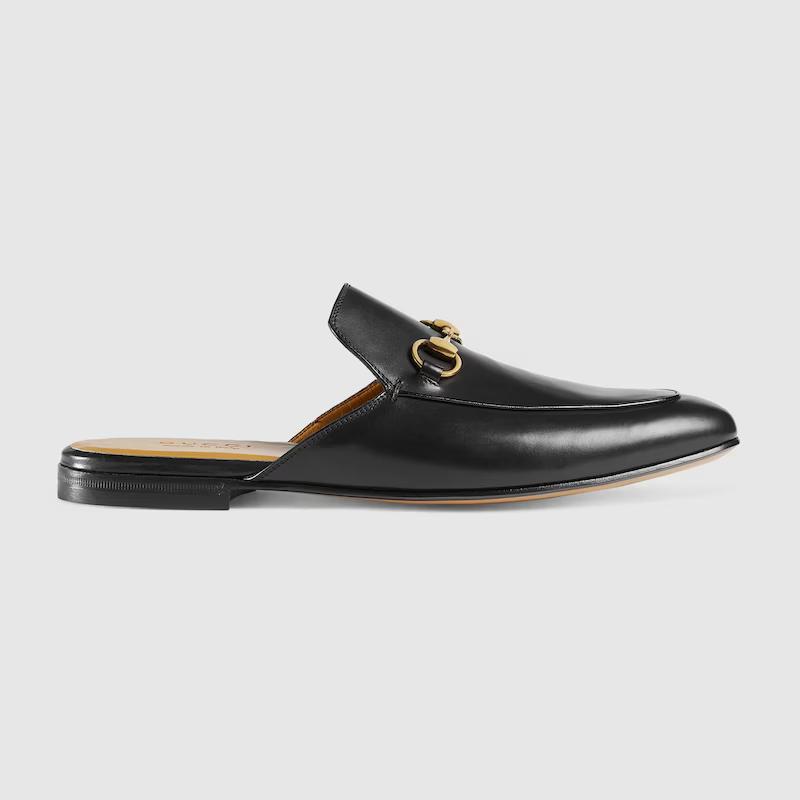 Giày Gucci Princetown Leather Slipper Nam Đen