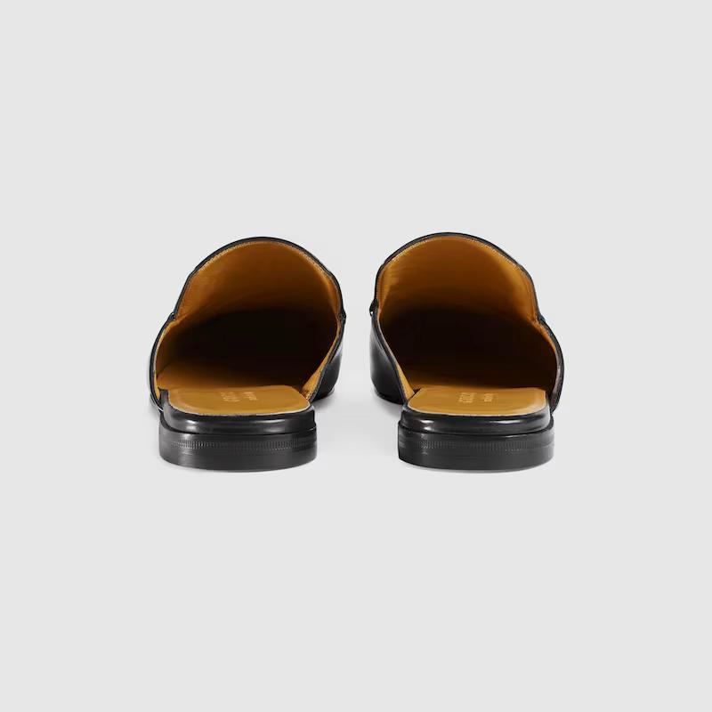 Giày Gucci Princetown Leather Slipper Nam Đen