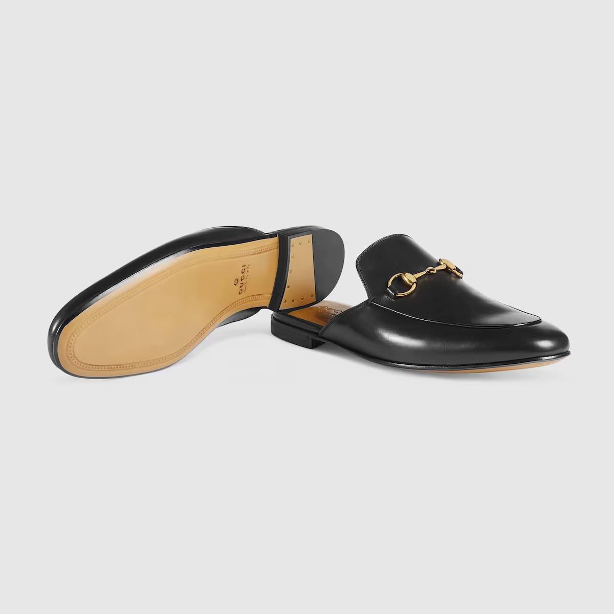 Giày Gucci Princetown Leather Slipper Nam Đen