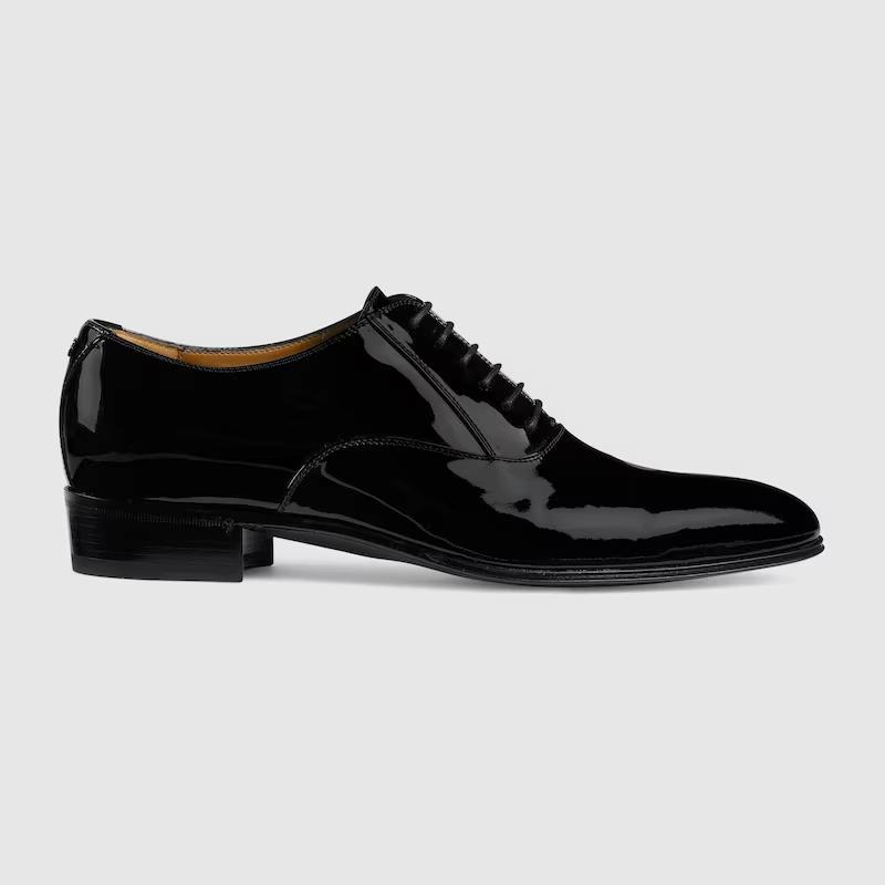 Giày Gucci Lace-Up Shoe With Double G Nam Đen