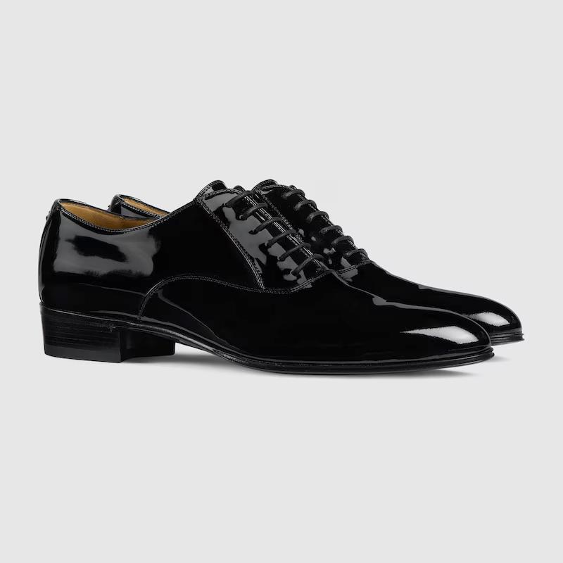 Giày Gucci Lace-Up Shoe With Double G Nam Đen