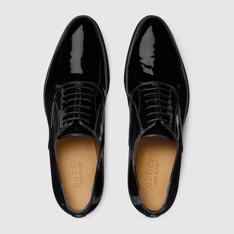 Giày Gucci Lace-Up Shoe With Double G Nam Đen