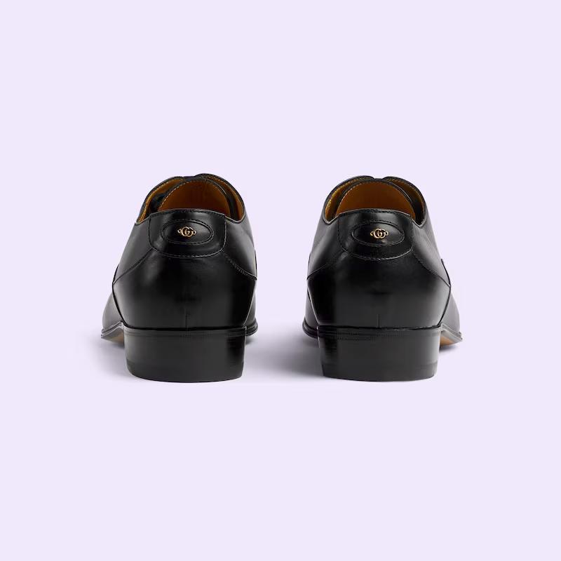 Giày Gucci Men's Lace-Up Shoe With Double G Nam Đen