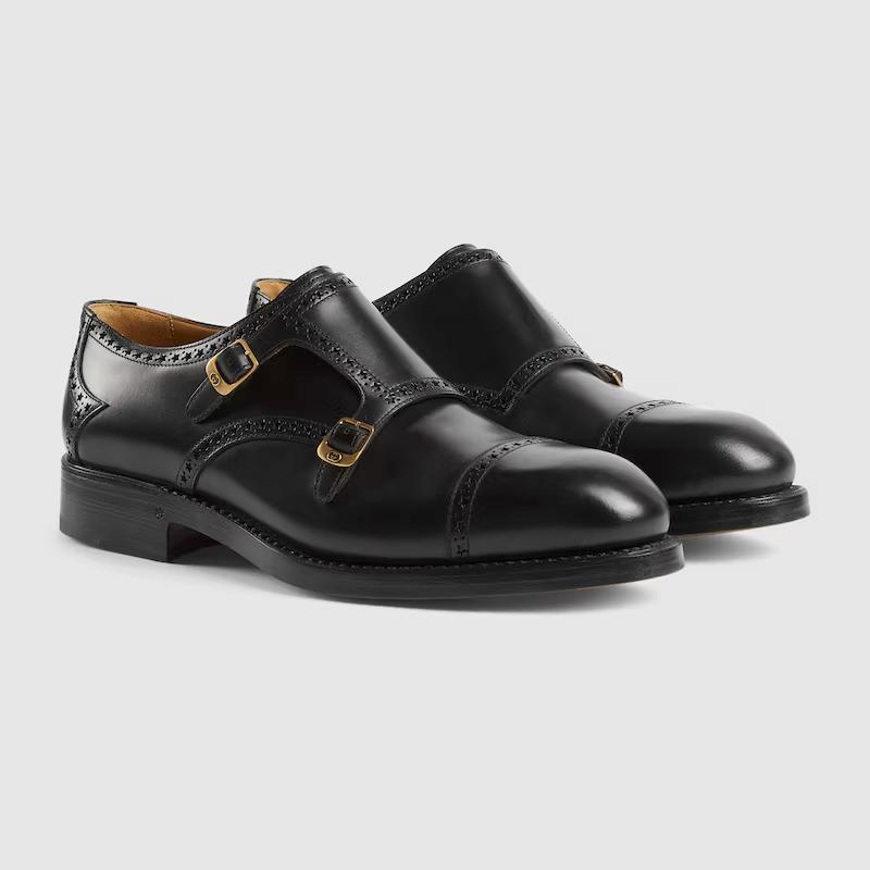 Giày Gucci Monk Strap Shoe Nam Đen