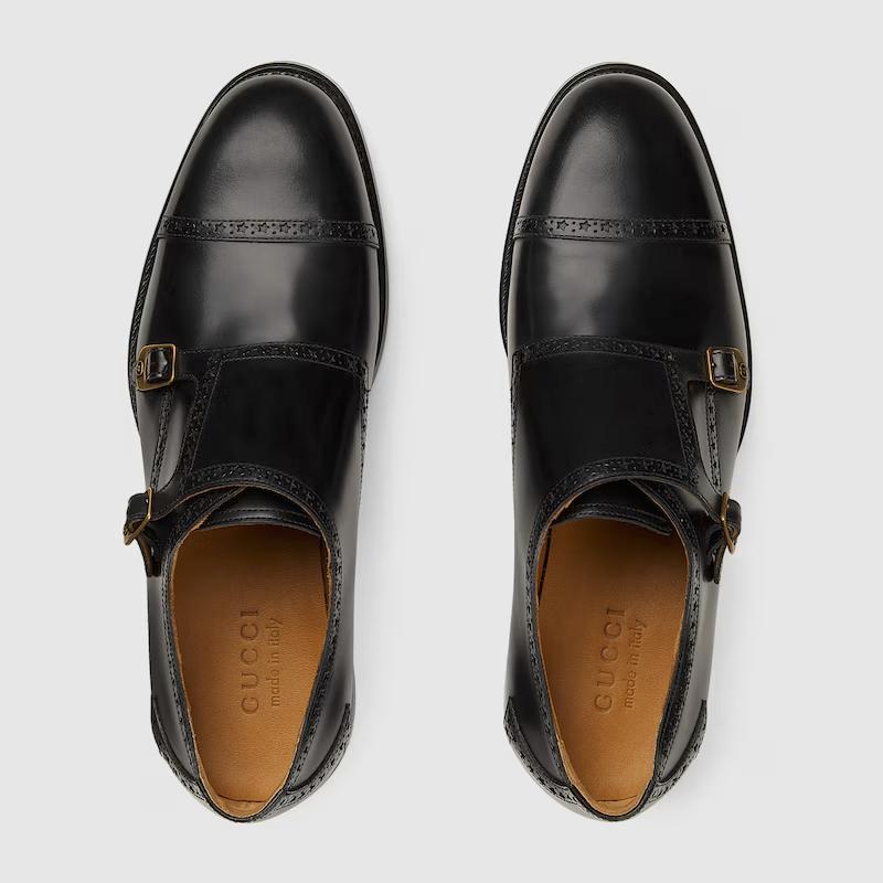 Giày Gucci Monk Strap Shoe Nam Đen