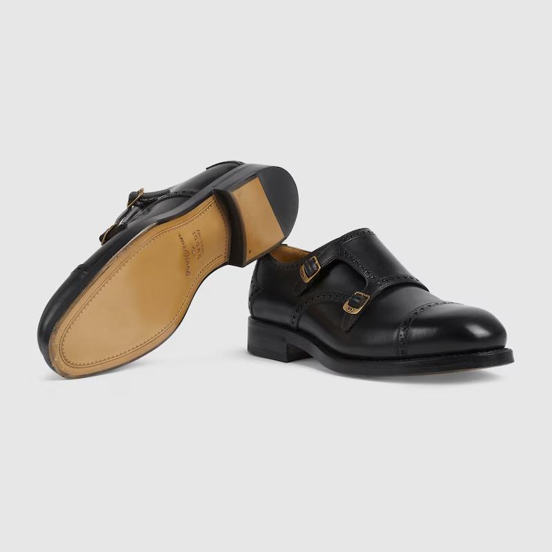 Giày Gucci Monk Strap Shoe Nam Đen