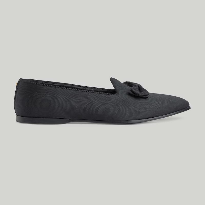 Giày Gucci Loafer With Bow Nam Đen