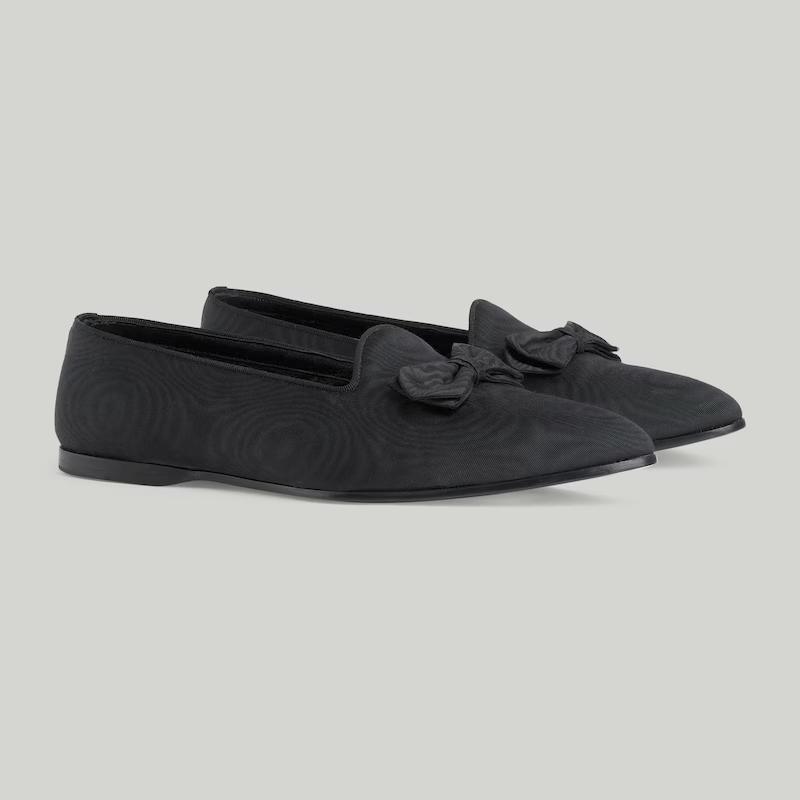 Giày Gucci Loafer With Bow Nam Đen