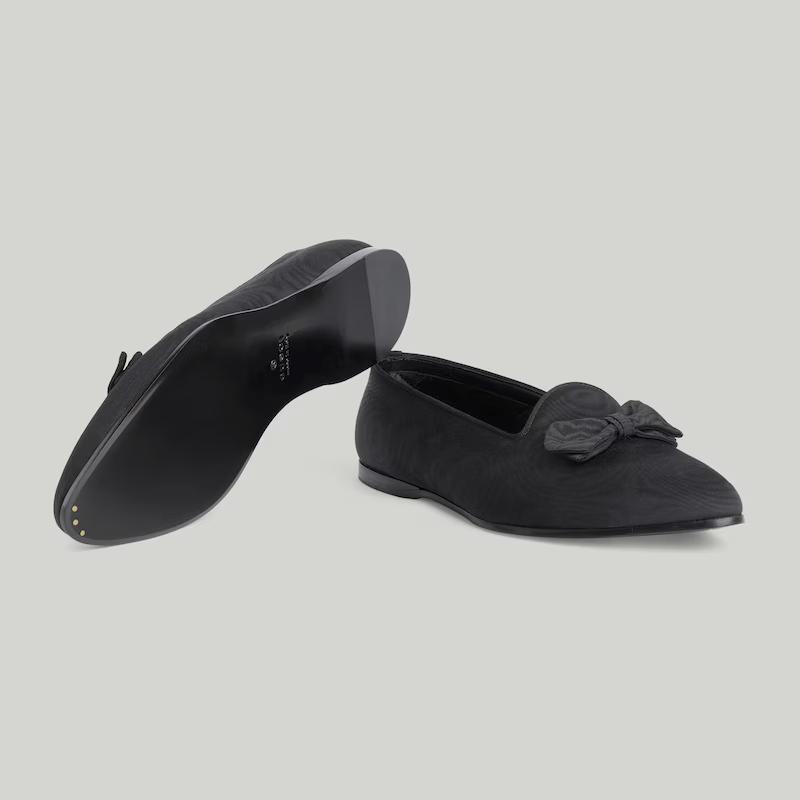 Giày Gucci Loafer With Bow Nam Đen