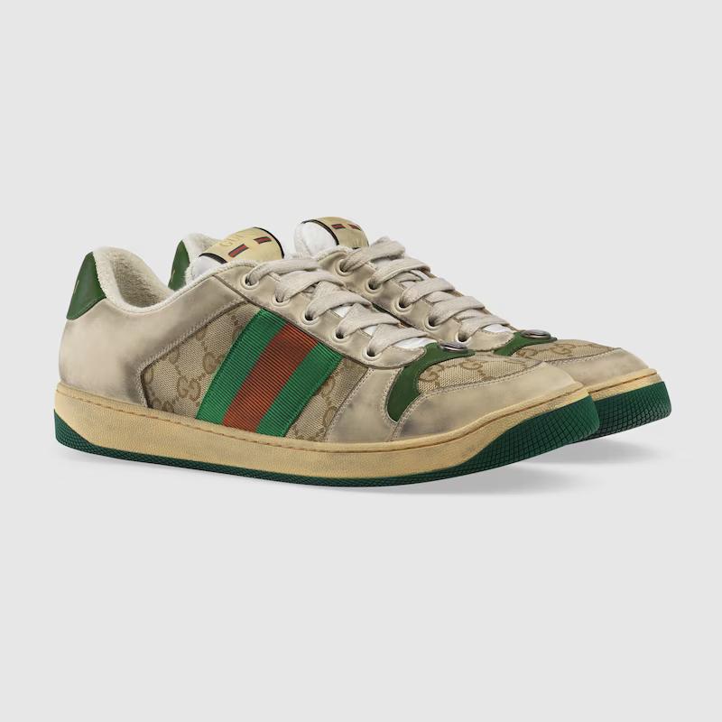 Giày Gucci Screener Gg Sneaker Nam Nâu Xanh