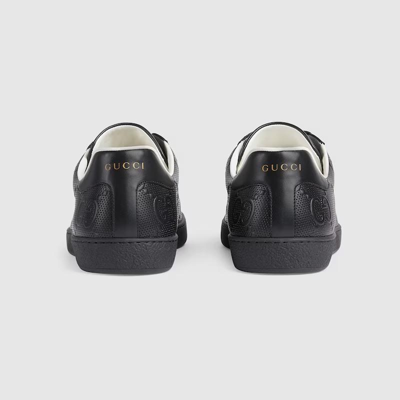 Giày Gucci Ace Gg Embossed Sneaker Nam Đen