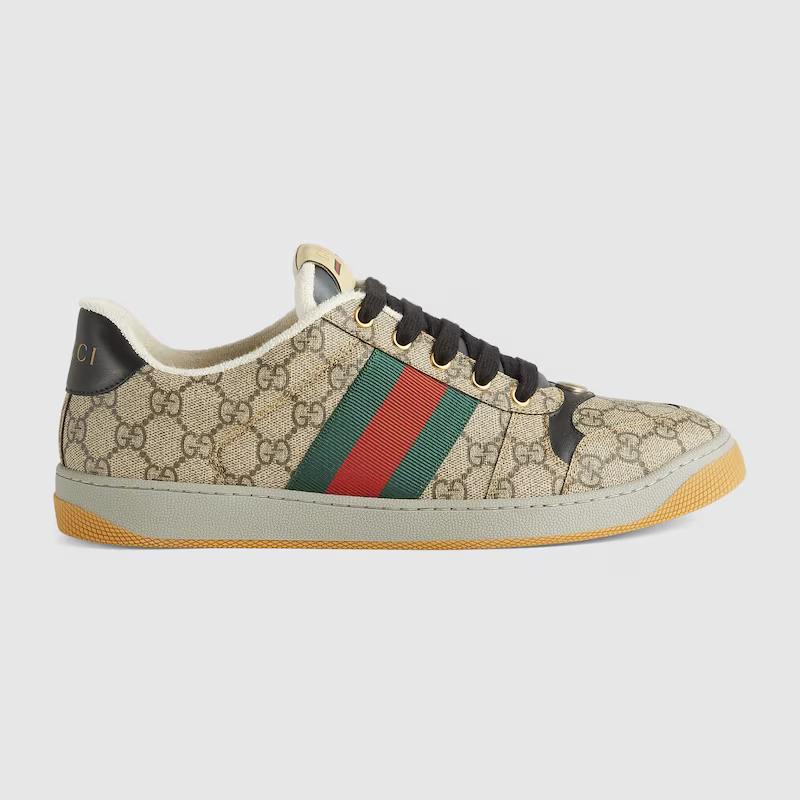 Giày Gucci Screener Sneaker Nam Nâu Đen