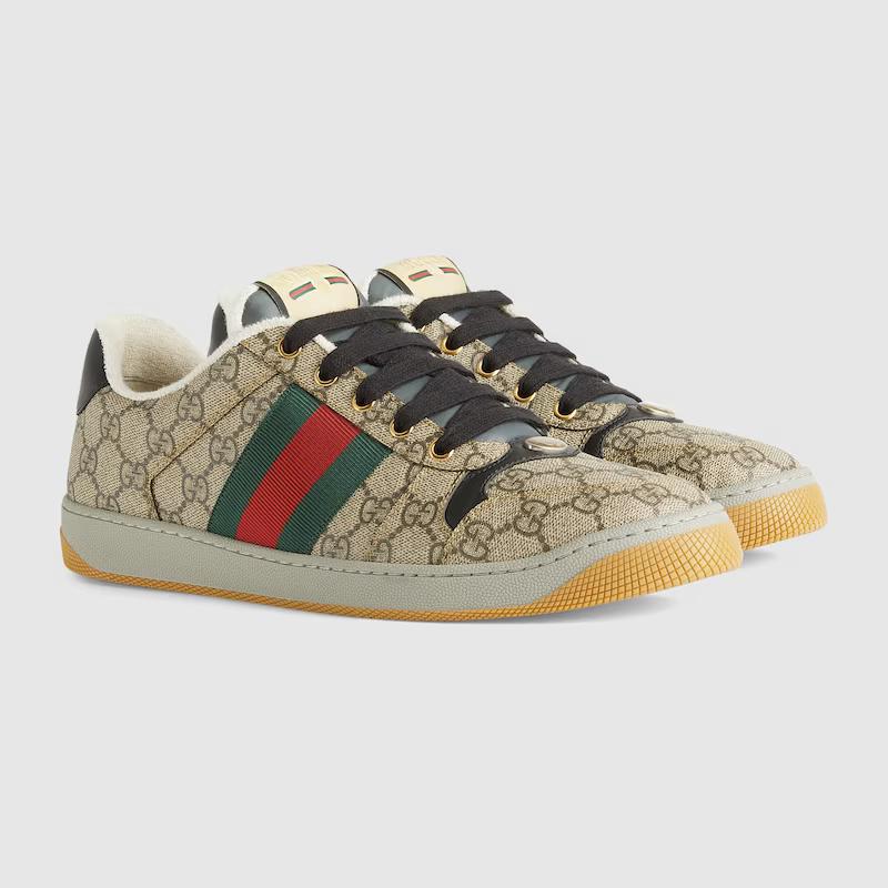 Giày Gucci Screener Sneaker Nam Nâu Đen