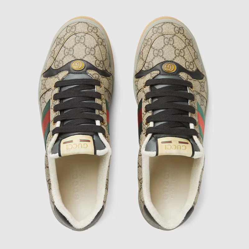 Giày Gucci Screener Sneaker Nam Nâu Đen