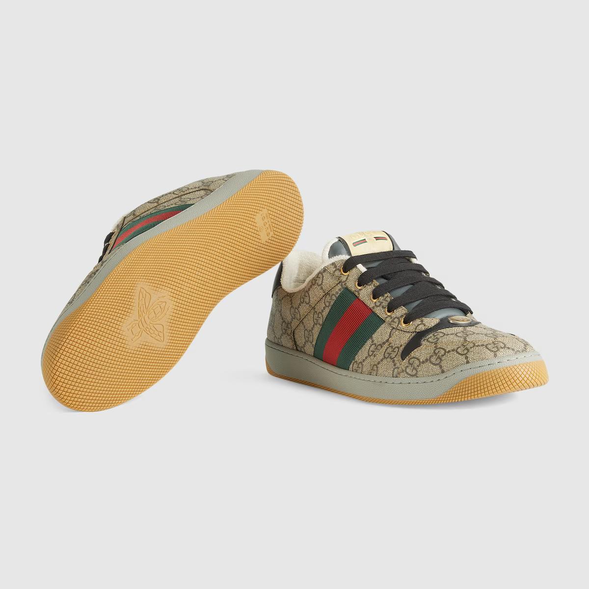 Giày Gucci Screener Sneaker Nam Nâu Đen