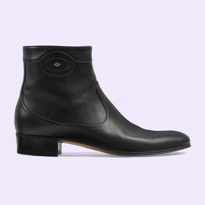 Giày Gucci Ankle Boot With Double G Nam Đen